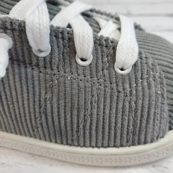 Grey Corduroy Little Girl Shoes - Picture 4 of 10